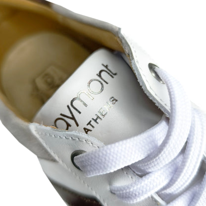 Χειροποίητα Δερμάτινα Παπούτσια - Sneakers Λευκά - Καφέ [942 RAYMONT]