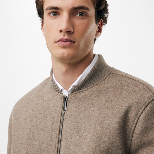 Μπουφάν Μπεζ [MF006803663M Woolblend Bomber Jacket MEXX 300529 Taupe Melee]