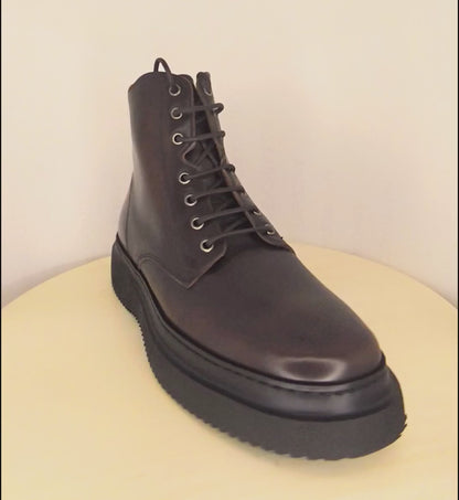 Χειροποίητα Δερμάτινα Άρβυλα - Rounded Dress Boots Καφέ [835 BROWN]