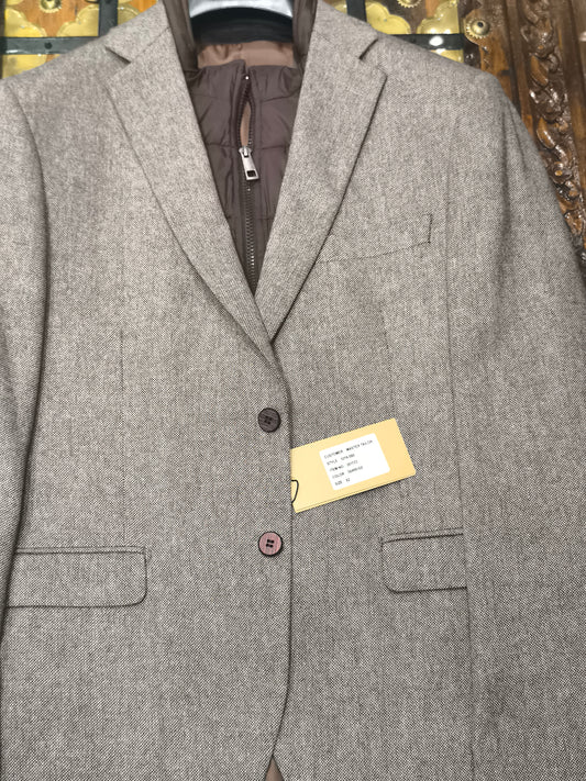 Σακάκι Ανδρικό Μπλε Ημίστενο με Fake Vest W26 261123FV MASTER TAYLOR  36 Beige