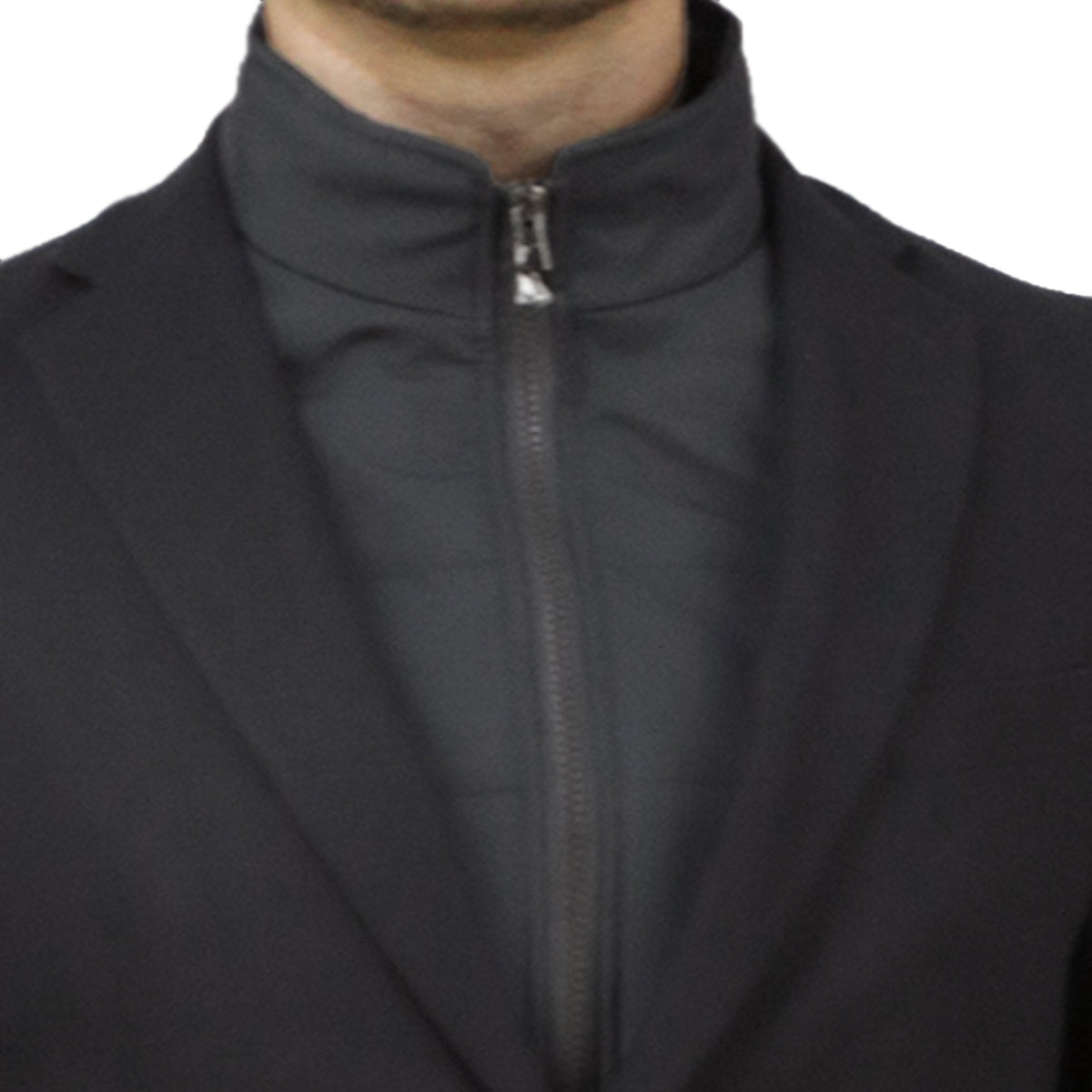 Σακάκι Ανδρικό Μαύρο Ημίστενο Fake Vest [261643 5216-080 Black ORION]