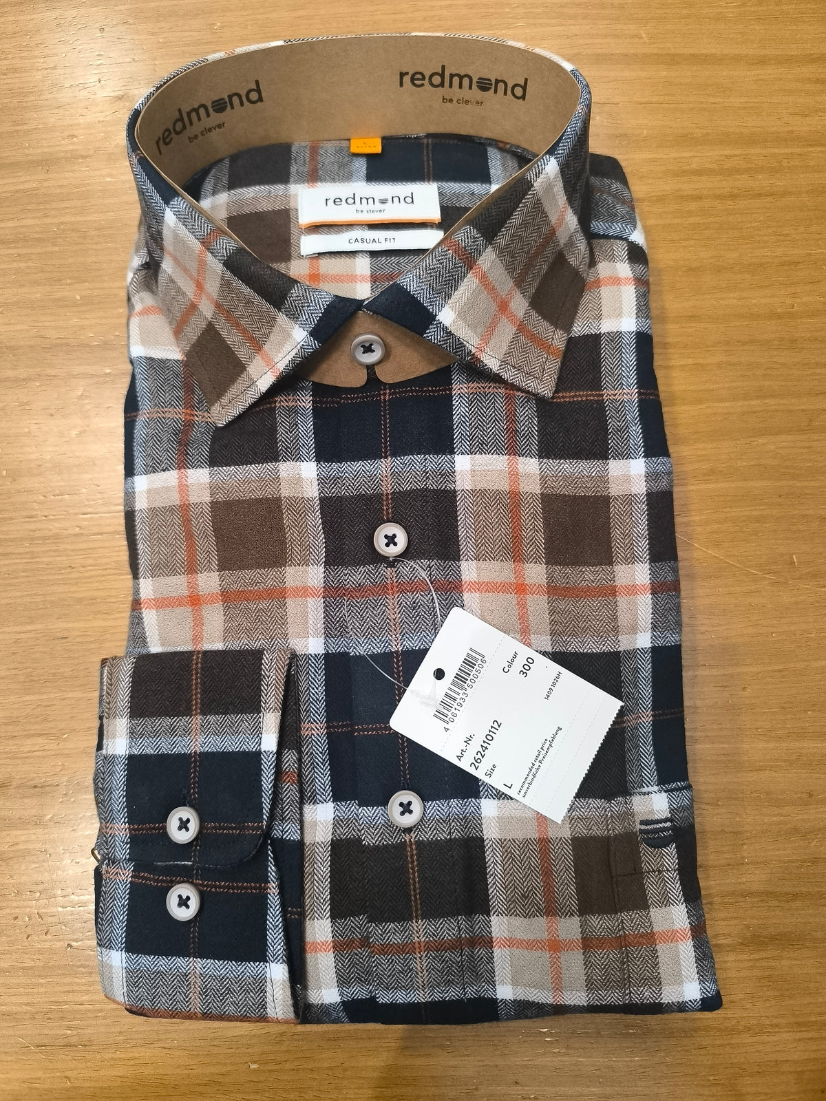 Men's Flanell Casual Fit Shirt Kent 262410112 W26  REDMOND